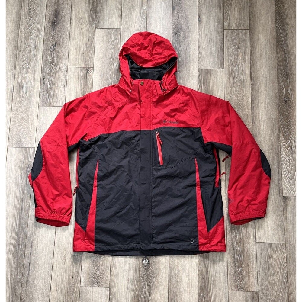 Columbia Interchange Omni-Tech Red/Gray Winter Jacket Mens Sz XL Ski Outdoor